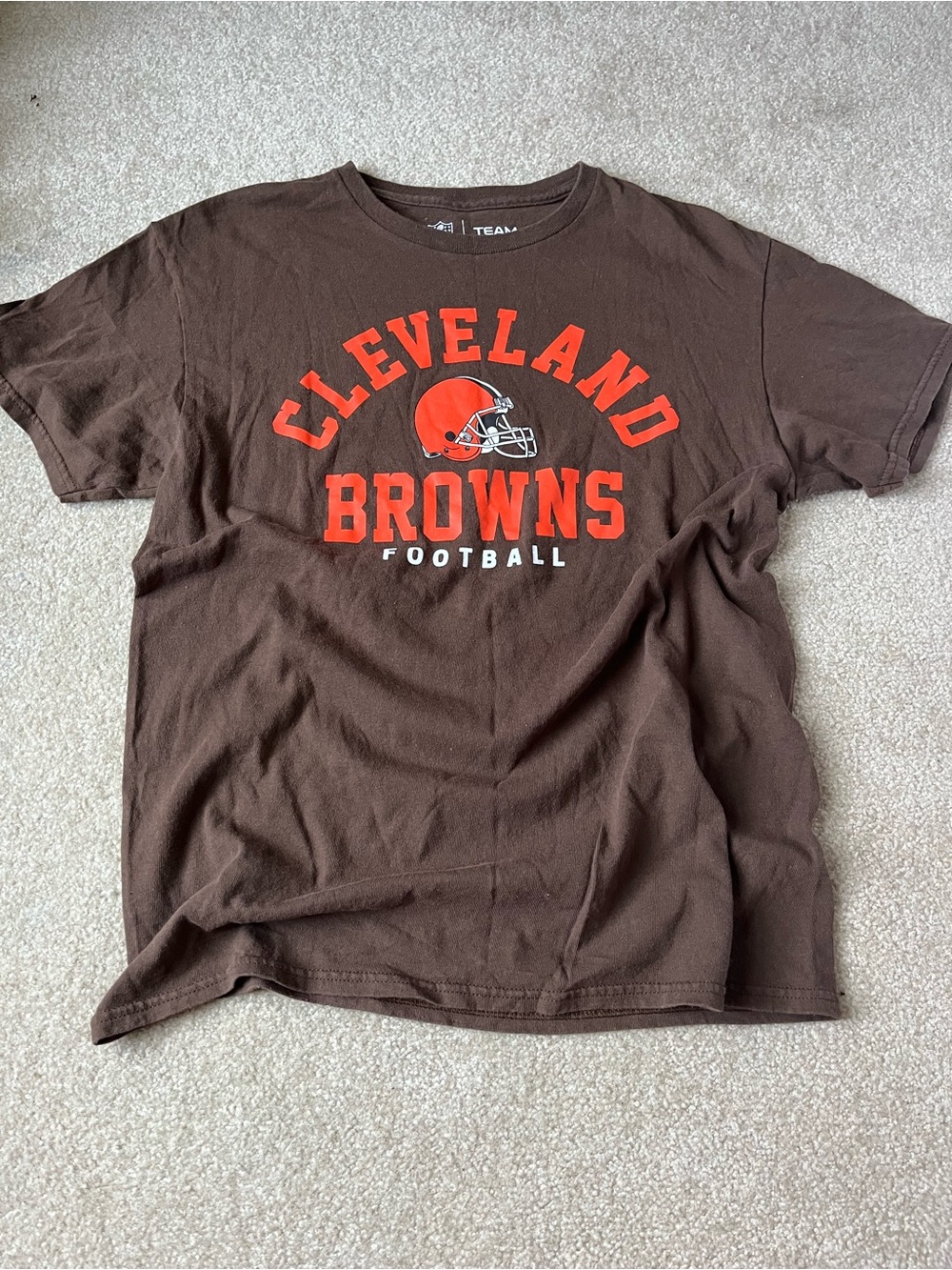 Team Apparel Cleveland Browns Brown Short Sleeve Tee with Orange Logo